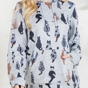 NWT LA Soul gray hoodie with cats